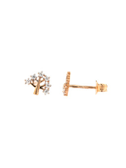 Rose gold tree of life pin earrings BRV07-01-04