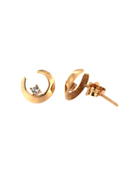 Rose gold zirconia pin earrings BRV06-03-03