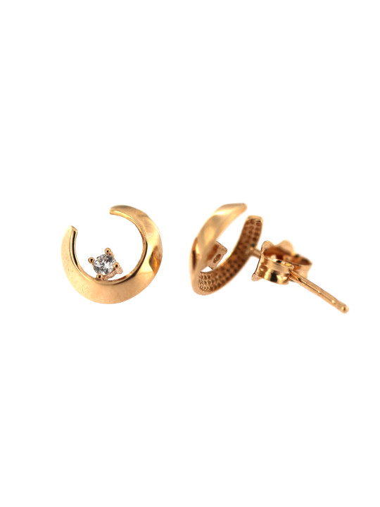 Rose gold zirconia pin earrings BRV06-03-03