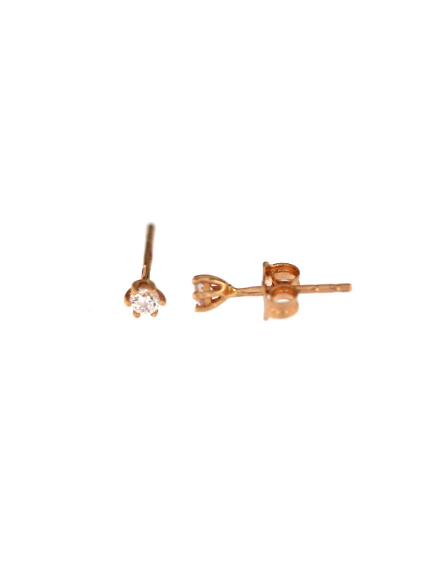 Rose gold zirconia stud earrings BRV03-10-01