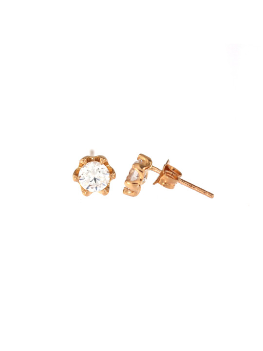 Rose gold zirconia stud earrings BRV03-11-03