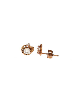 Rose gold zirconia stud earrings BRV03-11-04