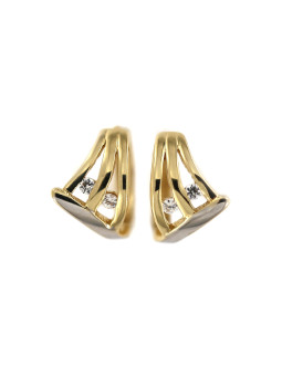 Yellow gold hoop zirconia earrings BGR01-04-01
