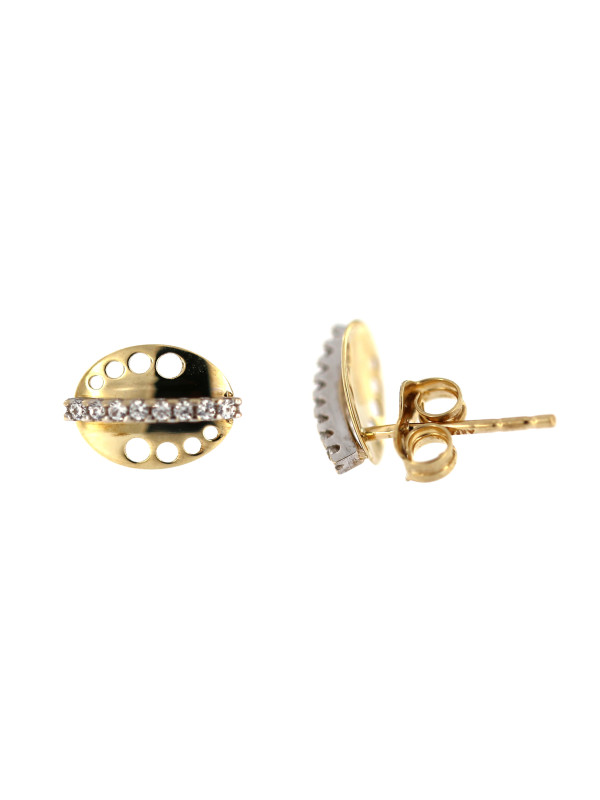 Yellow gold stud zirconia earrings BGV06-02-04