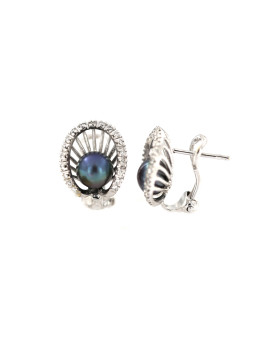 White gold pearl earrings BBBR03-02-02