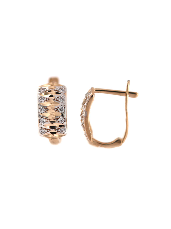 Rose gold zirconia earrings BRA04-08-35