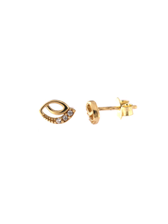 Yellow gold stud zirconia earrings BGV06-05-03