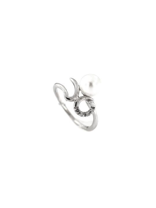 White gold ring with pearl and diamonds DBBR14-PRL-04