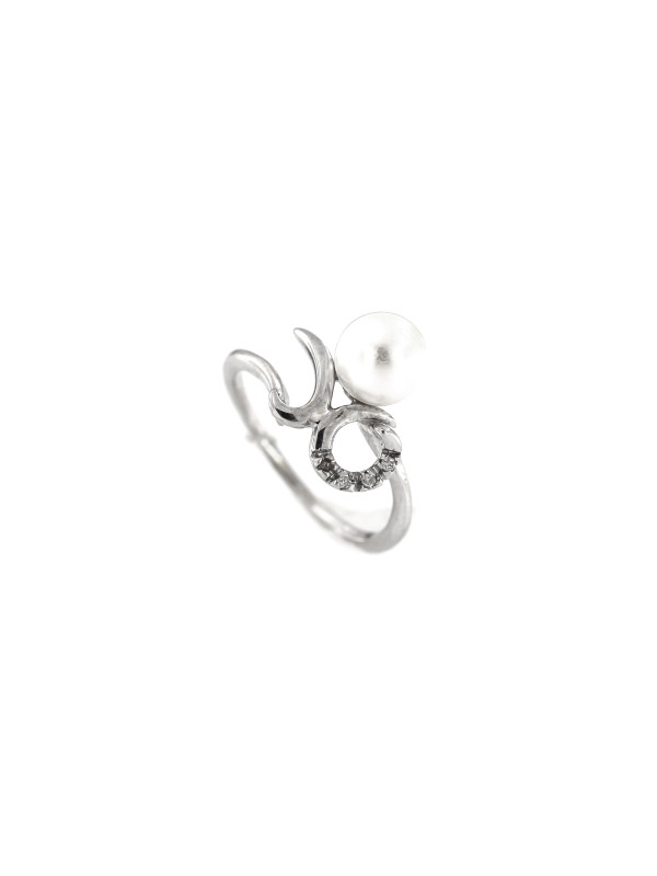 White gold ring with pearl and diamonds DBBR14-PRL-04