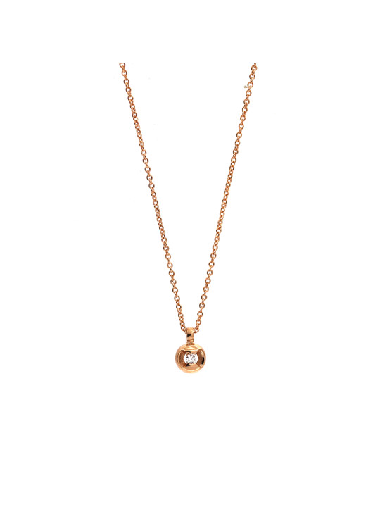 Rose gold diamond pendant necklace CPRR03-03