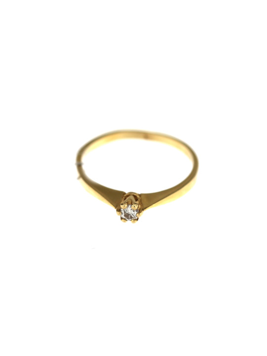 Yellow gold engagement ring with diamond DGBR02-05