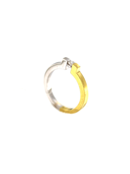 Yellow gold engagement ring with diamond DGBR06-03