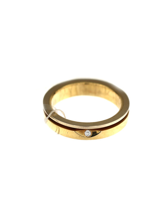 Yellow gold engagement ring with diamond DGBR07-12