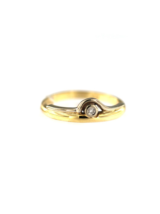 Yellow gold engagement ring with diamond DGBR07-16
