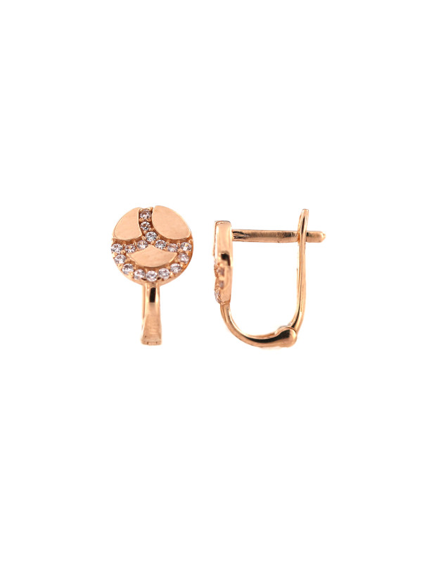 Rose gold zirconia earrings BRA04-07-34