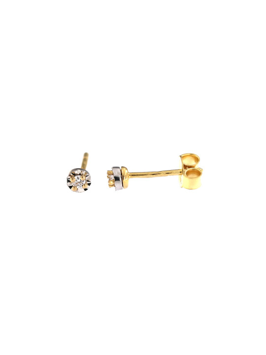 Yellow gold earrings with diamonds BGBR01-04-06