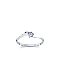 Balto aukso sužadėtuvių žiedas su briliantu DBBR08-19