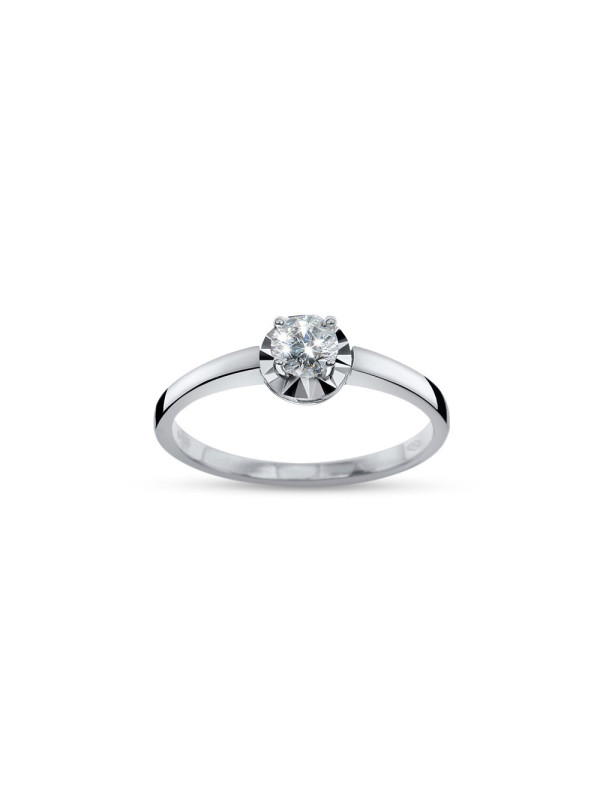 White gold engagement ring with diamond DBBR17-01 0.03CT