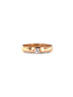 Rose gold ring with diamonds DRBR14-07 17.5MM