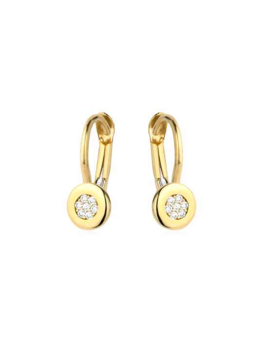 Yellow gold earrings with cz BGA03-02-04
