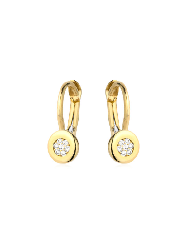 Yellow gold earrings with cz BGA03-02-04