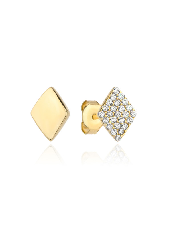 Yellow gold stud zirconia earrings BGV06-04-02