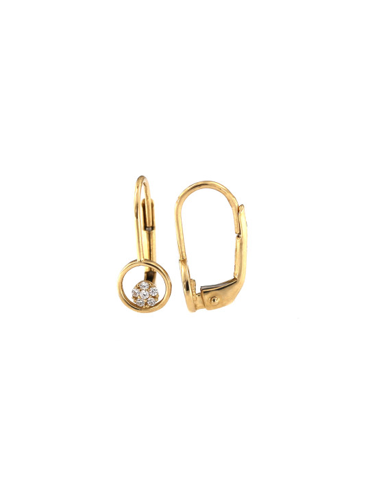 Yellow gold zirconia earrings BGA03-10-03