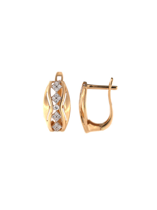 Rose gold zirconia earrings BRA04-08-48