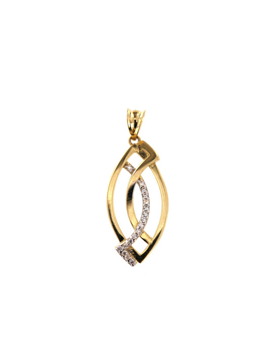 Yellow gold zirconia pendant AGBL04-14