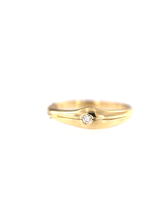 Yellow gold engagement ring with diamond DGBR07-20