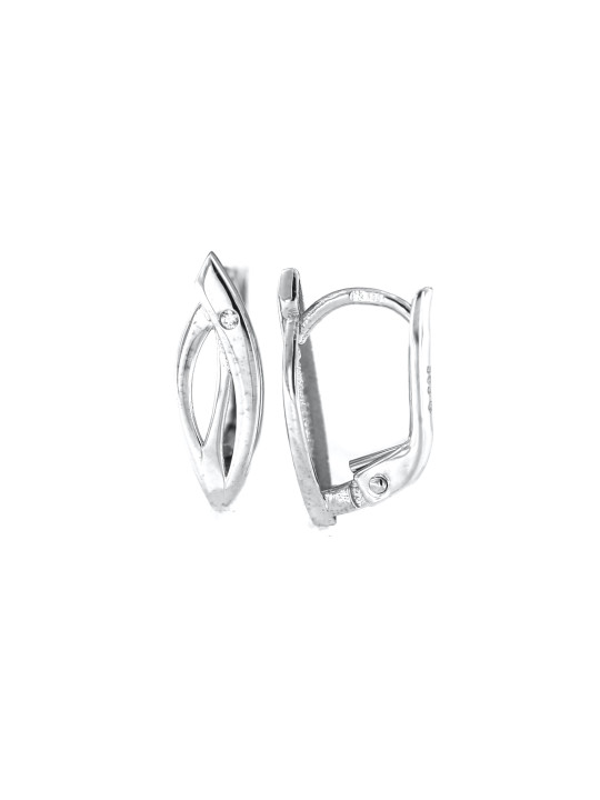 White gold zirconia earrings BBA02-01-10