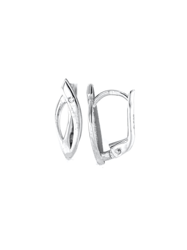 White gold zirconia earrings BBA02-01-10