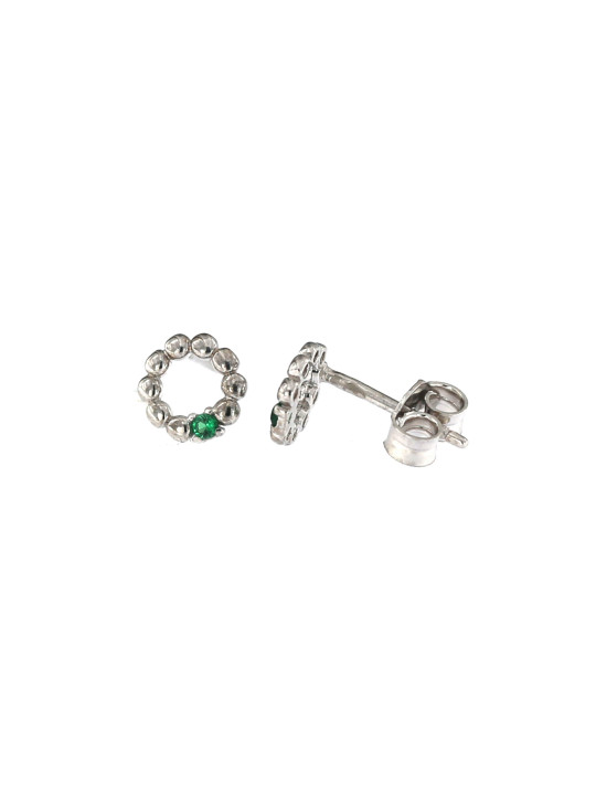 White gold pin zirconia earrings BBV06-01-03