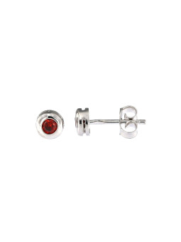White gold pin zirconia earrings BBV06-04-01