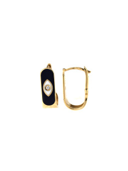 Yellow gold zirconia earrings BGA01-M-01