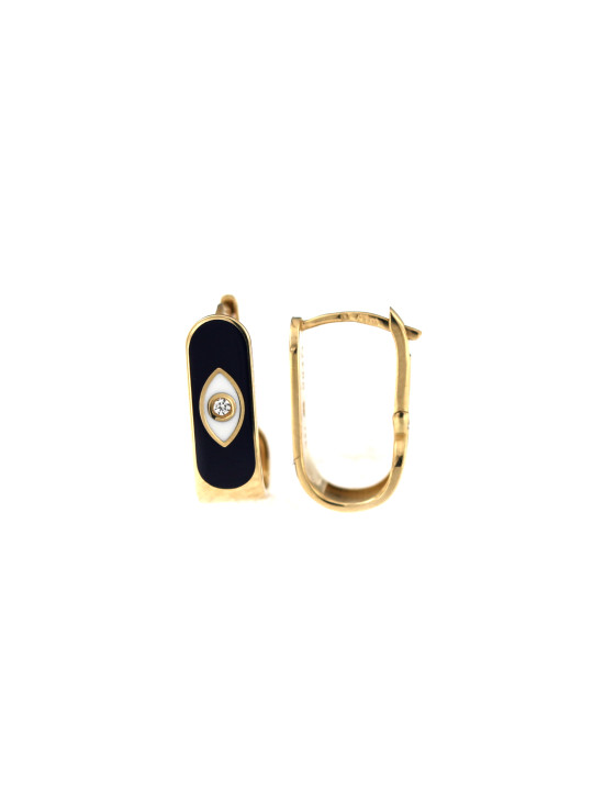 Yellow gold zirconia earrings BGA01-M-01