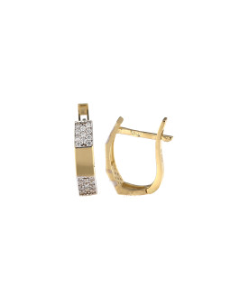 Yellow gold english lock earrings BGA03-04-15