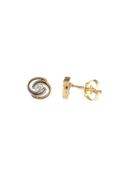 Yellow gold stud zirconia earrings BGV06-02-17