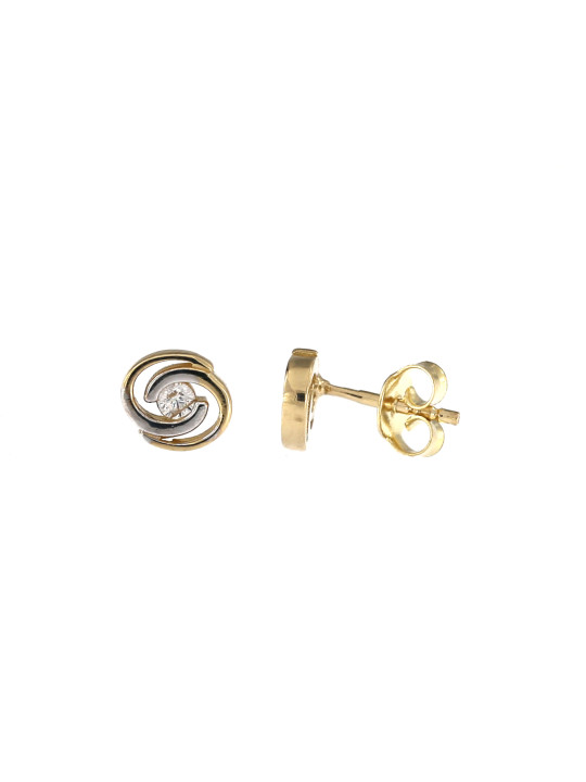 Yellow gold stud zirconia earrings BGV06-02-17