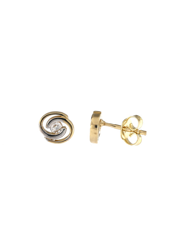 Yellow gold stud zirconia earrings BGV06-02-17