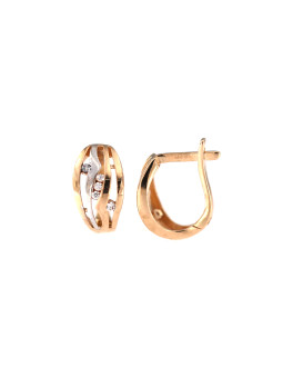 Rose gold zirconia earrings BRA04-07-45