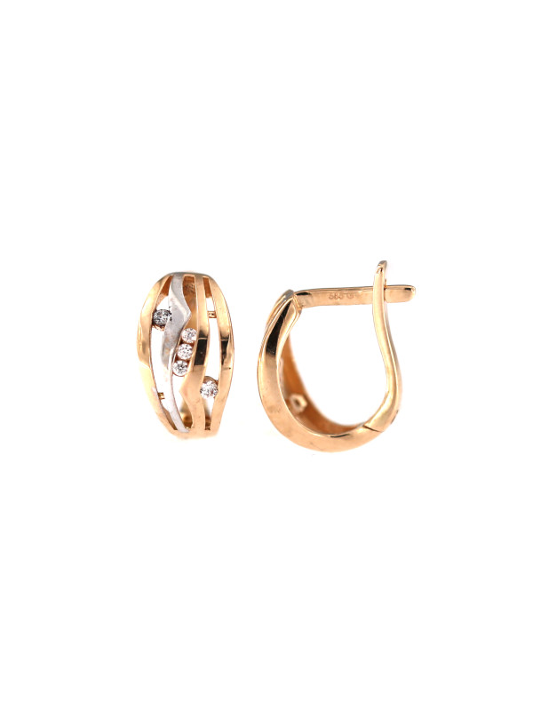 Rose gold zirconia earrings BRA04-07-45