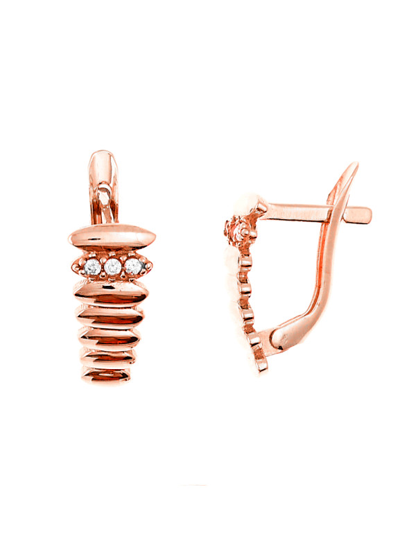 Rose gold zirconia earrings BRA04-09-21