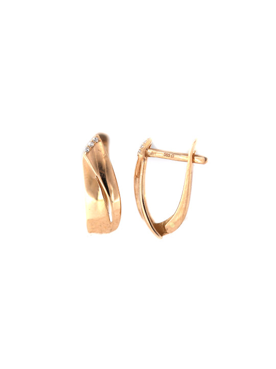 Rose gold zirconia earrings BRA04-16-35