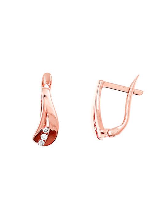 Rose gold zirconia earrings BRA04-17-09
