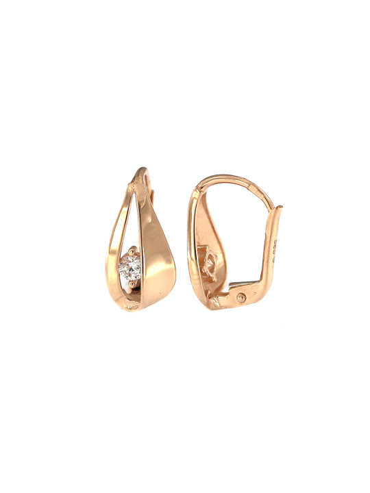 Rose gold zirconia earrings BRA04-07-42