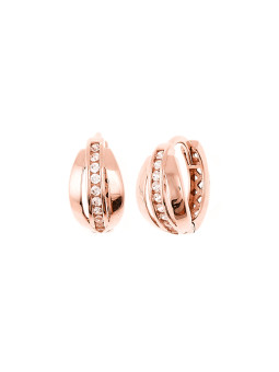 Rose gold zirconia earrings BRR01-10-26