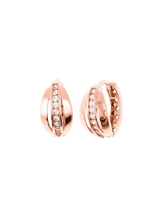 Rose gold zirconia earrings BRR01-10-26
