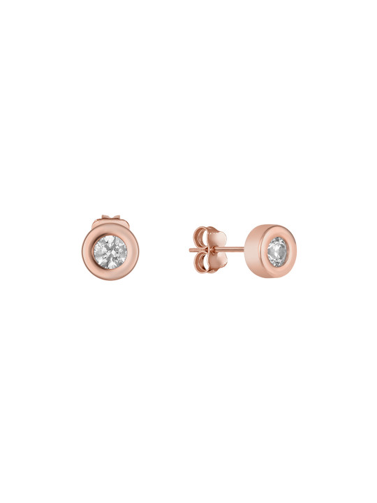 Rose gold zirconia stud earrings BRV03-06-12