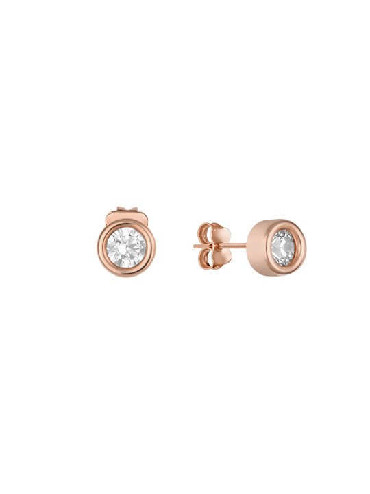 Rose gold zirconia stud earrings BRV03-06-13